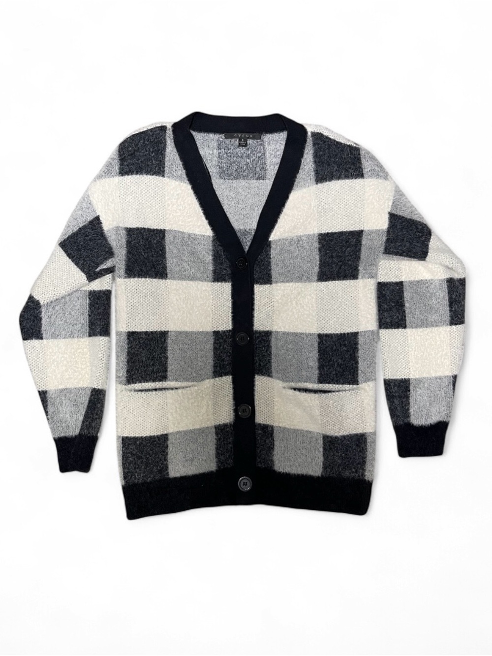 LIKE NEW: Y2K Cyrus Checkered Fluffy Cardigan